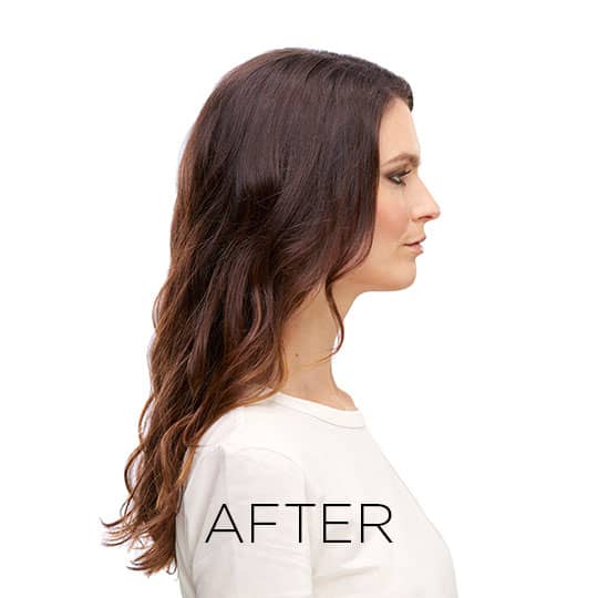 after shot of woman who used matrix brass off