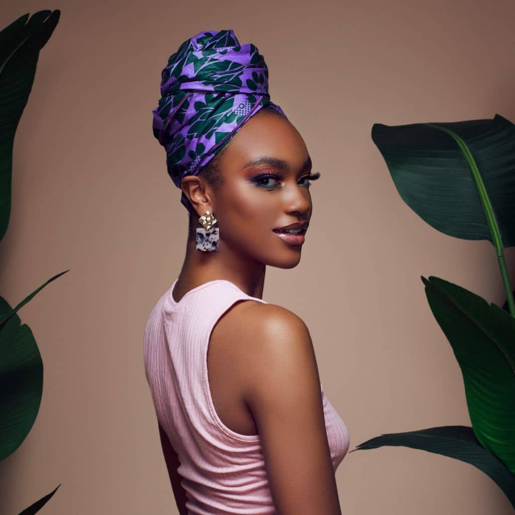 woman wearing cee cee’s closet head wrap