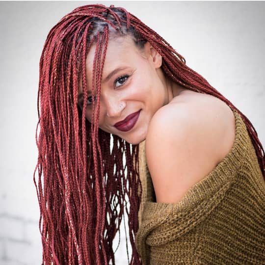 red box braids 