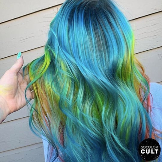 zodiac hairstyles turquoise blue with warm tones 