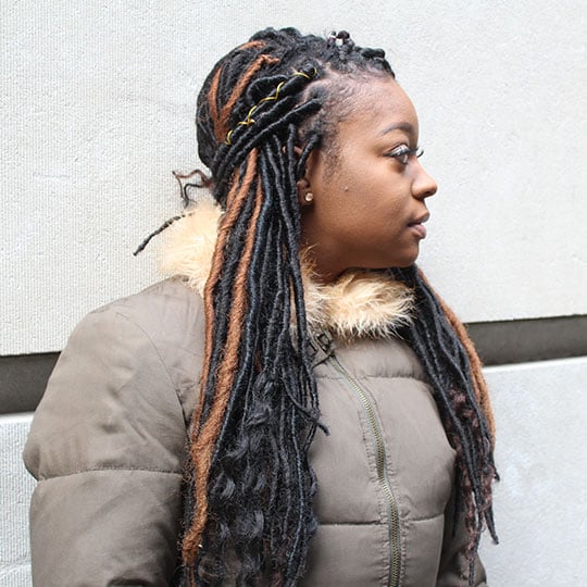 half up faux locs hairstyle
