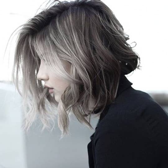 photo of slate and silver balayage