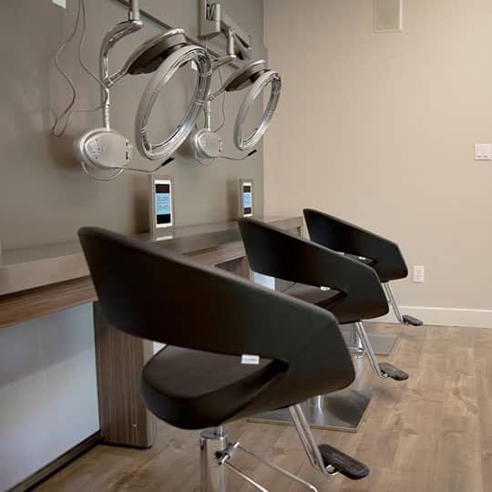 dryers at salon studio seven