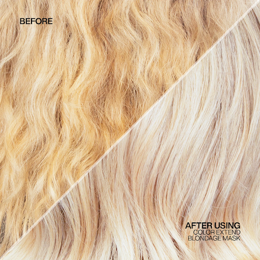 Before and After Using Redken Color Extend Blondage Mask