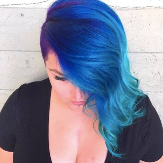 photo of shaved lob hairstyle