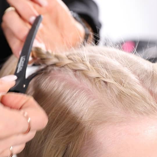 half-up double dutch braid