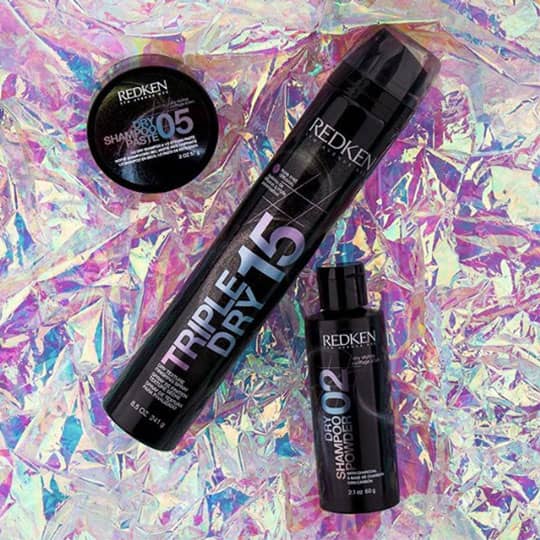 redken triple dry 15 on holographic backdrop