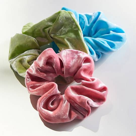 photo of velvet oversized hair scrunchies