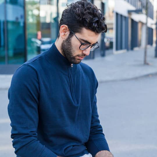 photo of curly top haircut