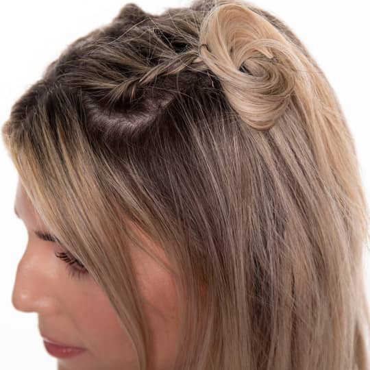 Festival braided space buns tutorial