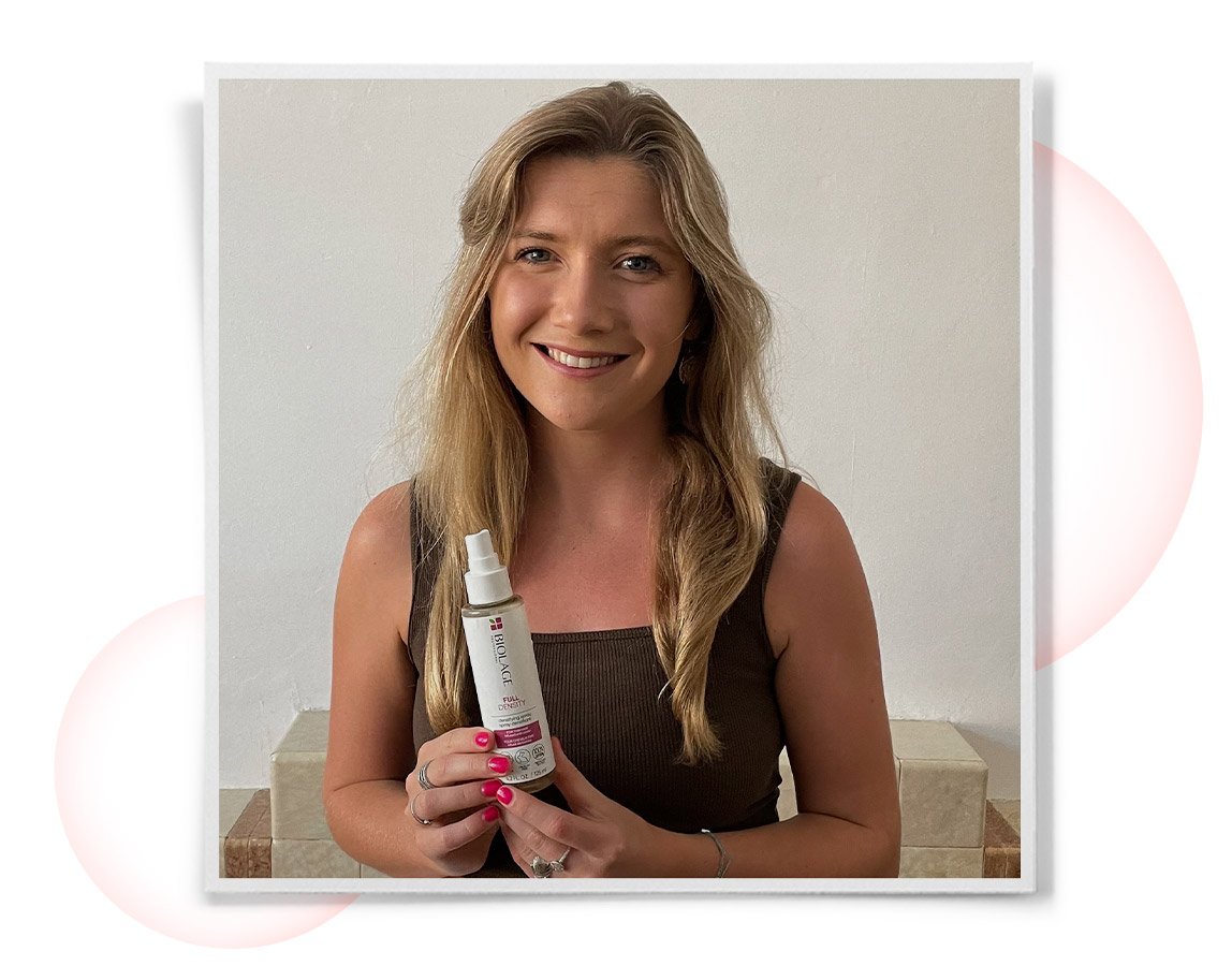 Learn how Biolage Professional’s Full Density Spray became a volumizing staple in this low-maintenance editor’s hair care routine.