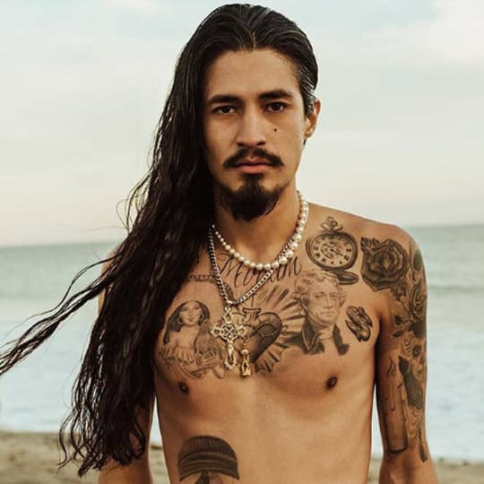 man with long hair 