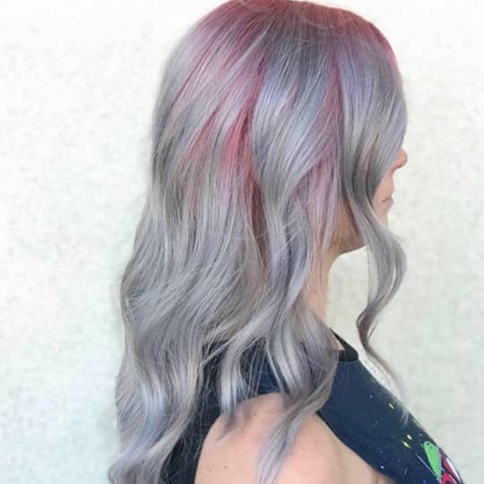 photo of rose and gray balayage