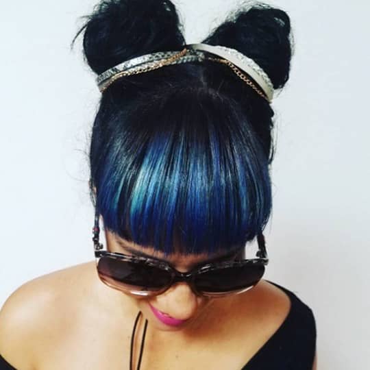 Girl with bold buns