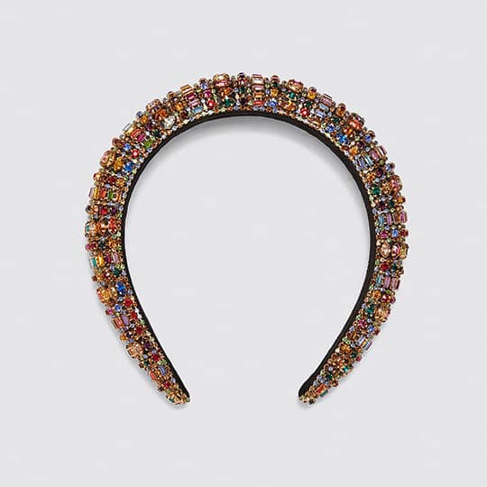 photo of padded headband with colorful jewels