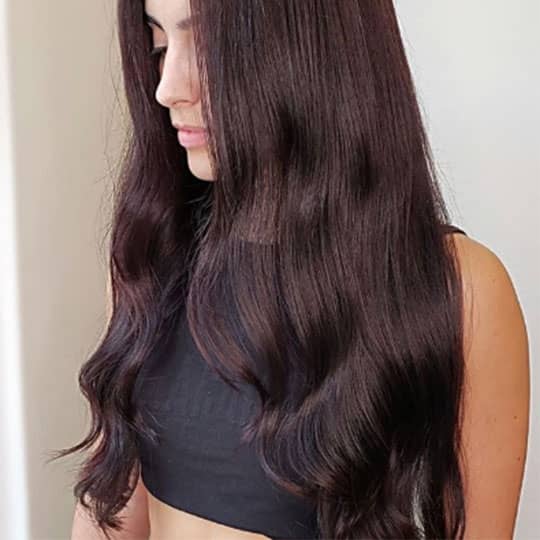 woman with ultraviolet hair color
