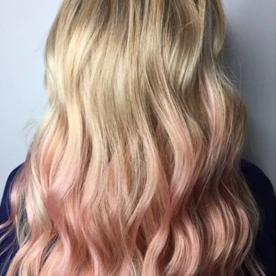 Brown to pink deals ombre straight hair