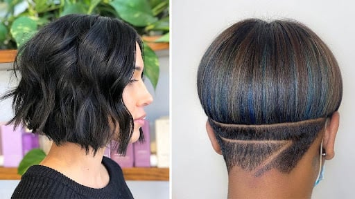 undercut women bob