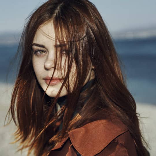 woman with copper hair